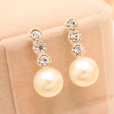 Amefurashi Anting Korea Eardrop Rhinestone Stud Earring Bride Lovely