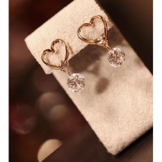 Amefurashi Anting Korea Love Kristal Stud Earring Beauty
