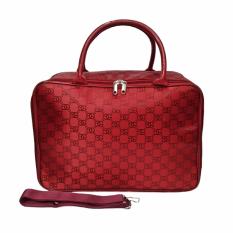 AMT Tas Koper Travel Bag Fashion Pria dan Wanita Bahan Emboss Premium - Red
