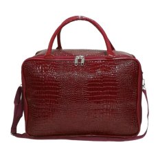 AMT Tas Koper Travel Bag Pria dan Wanita Kulit Buaya Sintetis - Merah