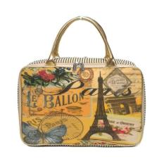 AMT Tas Travel Bag Koper Kanvas Pria dan Wanita Premium Paris Sepeda - Gold