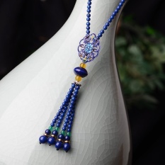 Kuno Pohon, Ribuan Rotan, Angin Nasional Kalung, Asli Cloisonne, Retro Kalung Yang Indah, Sweater Rantai, Beaded Tassel Ornamen-Intl