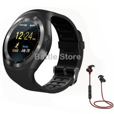 Android Smart Watch Y1 Smartwatch Phone Sport Fitness Bluetooth Pedometer Tracker Waterproof SIM TF for Android - Black