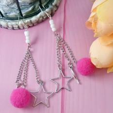 Anneui - EE0341 - Anting Fashion Wanita Women Earrings Bola Bulu Rantai Pendant