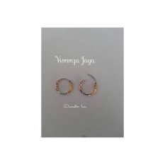 ANTING BULAT 3D PERAK 925 / PERHIASAN SILVER LAPIS EMAS PUTIH / RING