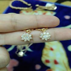 anting bunga cantik xuping gold hitam merah