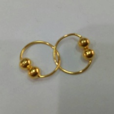 Anting Emas Asli Kadar 700 Model Doble Bulat