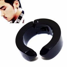 Anting Jepit Black Titanium - Aksesoris Fashion Punk Trendy tanpa tindik pria wanita Kado Murah