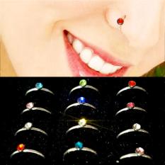 Anting Jepit Hidung Silver Mata isi 10 - Aksesoris Fashion Punk Trendy tanpa tindik pria wanita Kado Murah