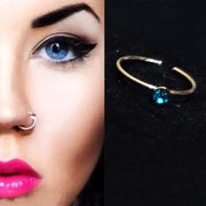 Anting Jepit Hidung Silver Mata Tosca - Aksesoris Fashion Punk Trendy tanpa tindik pria wanita Kado Murah
