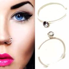 Anting Jepit Hidung Blink Putih - Aksesoris Fashion Punk Trendy tanpa tindik pria wanita Kado Murah