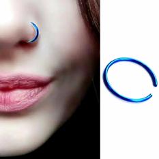 Anting Jepit Hidung Polos Biru - Aksesoris Fashion Punk Trendy tanpa tindik pria wanita Kado Murah