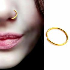 Anting Jepit Hidung Polos Emas - Aksesoris Fashion Punk Trendy tanpa tindik pria wanita Kado Murah