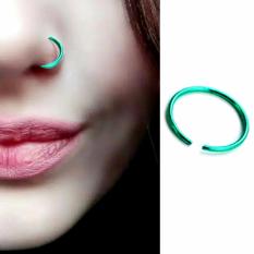 Anting Jepit Hidung Polos Hijau - Aksesoris Fashion Punk Trendy tanpa tindik pria wanita Kado Murah