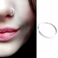 Anting Jepit Hidung Polos Putih - Aksesoris Fashion Punk Trendy tanpa tindik pria wanita Kado Murah