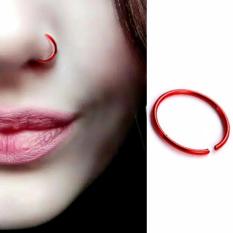 Anting Jepit Hidung Polos Red - Aksesoris Fashion Punk Trendy tanpa tindik pria wanita Kado Murah