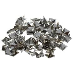 Perkiraan. 100 Pcs 2 Garpu Pyramid Besi Beton 12mm Silver-Bagus untuk Setiap Leathercraft Proyek, Seperti Velts, Tas Tangan, Gelang, Jaket, atau Jenis Pakaian Item (Intl)