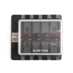 Areyourshop SCI R3-76 1 Power In 10 Way Blade Fuse Box LED Fuse Holder Kit Car/Boat/Marine - intl
