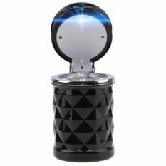 Asbak Lampu LED biru Motif potongan berlian - Diamond cuts Bodi HITAM cocok untuk semua MERK dan TYPE mobil : Toyota Honda Mazda Mitsubishi Suzuki Isuzu Lexus Hyundai Nissan Freed Ertiga Xenia Avanza Innova Agya Ayla Calya Livina