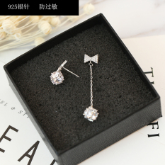 Anting Busur Zirkon Anting Jepit Tanpa Tindik Panjang Asimetris