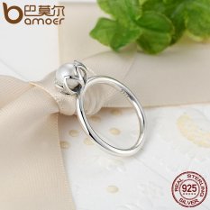Asli 925 Sterling Silver Ring dengan White Air Tawar Berbudaya Mutiara Asli Keanggunan Budidaya Stackable Cincin 6 7 8 9 Ukuran PA7118