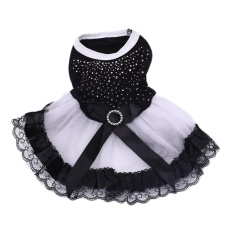 AUkEy Store Produk Berkualitas Tinggi Berlian Imitasi Diamond Formal Gaun Rok untuk Hewan Peliharaan Anjing Kucing Puppy Hitam XL Ukuran-Intl