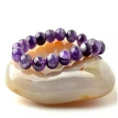 Authentic Brazilian Natural Gelang Amethyst Fantasy Amethystbracelets Pria dan Wanita Menyukai Vanves Guard Opening Time Beads-8mm (2 Ulasan) -Intl