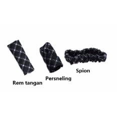 Autobahn Cover 3 in 1 HITAM cover rem tangan, persneling, spion Mobil aksesoris / variasi cocok untuk semua MERK dan TYPE mobil - manual / matic Toyota Honda Mazda Mitsubishi Xpander Jazz Freed Ertiga Xenia Avanza Innova Pajero Fortuner Sigra dll