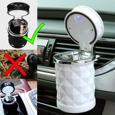 Autorace Asbak Rokok Mobil Sensor LED / Aksesoris Asbak Mobil / Tempat sampah Abu / Putung Rokok Mini Unik LP-012 – White