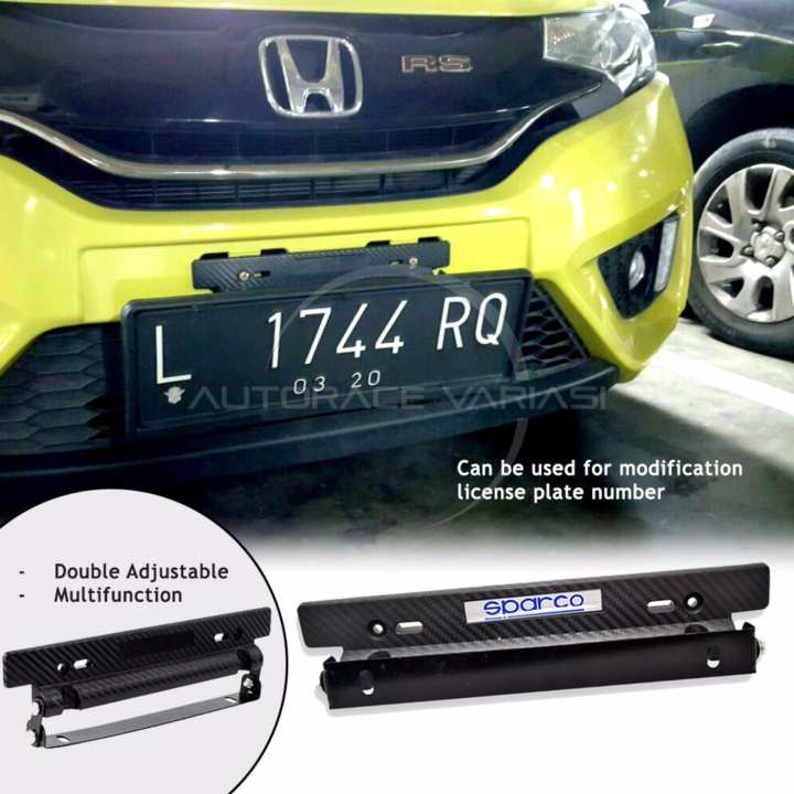 Autorace Dudukan/Tatakan Plat Nomor Carbon Mobil/ Breket