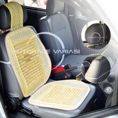 Autorace Cover Jok Mobil Bambu Dingin w/ Penyangga Punggung / Sandaran Kursi Pijat kesehatan - Cream