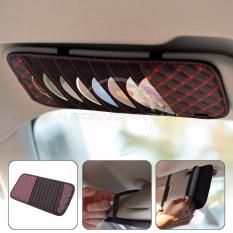 Autorace Tempat CD / DVD Case Sunvisor Organizer Aksesoris Mobil Motif Silang CD-02 - Merah