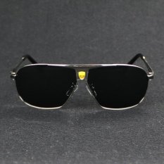Aviator Brand Best Alloy Men's Sunglasses Polarized Lens Driving Fishing Eyewear Accessories Driving Sun Glasses For Men 8853(Black frame gold lense) - 8853 silver