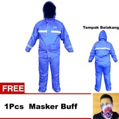 Axio Jas Hujan Axio Europe Original + Bonus 1 Pcs Masker Buff - Axio Biru