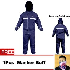 Axio Jas Hujan Axio Europe Original + Bonus 1 Pcs Masker Buff - Axio Hitam