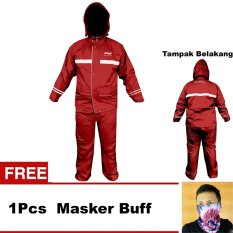 Axio Jas Hujan Axio Europe Original + Bonus 1 Pcs Masker Buff - Axio Merah
