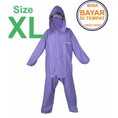 Axio - Jas Hujan Karet Rubber PVC Bahan Tebal Dan Berat 1,5Kg - Biru Tua XL