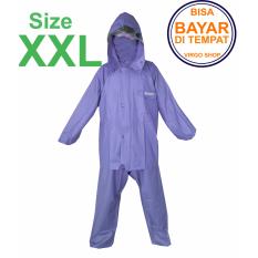 Axio - Jas Hujan Karet Rubber PVC Bahan Tebal Dan Berat 1,5Kg - Biru Tua XXL