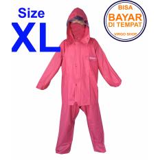 Axio - Jas Hujan Karet Rubber PVC Bahan Tebal Dan Berat 1,5Kg - Merah XL