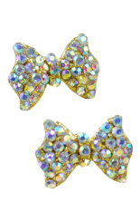AZONE Berlian Imitasi Berlian Imitasi Anting Bow Tie (Emas)