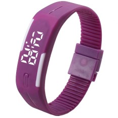 B4A Tangan Digital LED untuk Fashion Kasual dan Gesper Menonton Gelang Persegi Ungu-Intl
