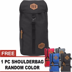 Bag & Stuff - Amsterdam Backpack 30 Liter + FREE 1 Titan Shoulder Bag Random Color / Tas Pria / Tas Wanita / Tas Laptop / Tas Sekolah / Ransel Pria / Ransel Wanita / Ransel Sekolah / Ransel Murah