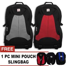 Bag & Stuff PoloWater Outdoor Duotones Laptop Raincover Backpack Up To 14 Inch + FREE Mini HP Pouch Slingbag Random Model / Tas Pria / Tas Wanita / Tas Laptop / Tas Sekolah / Ransel Pria / Ransel Wanita / Ransel Sekolah / Ransel Murah
