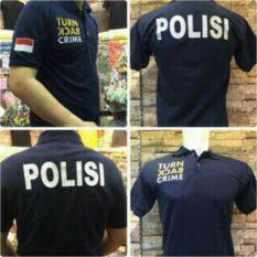 Baju Polo Turn Back Crime Warna Navy Belakang Polisi Full Bordir - Fircdk