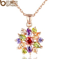 Bamoer JIN024 Seksi Jual Gold Warna Bunga Necklaces Pendants dengan Kualitas Tinggi Kubik Zirkon untuk Wanita Hadiah Ulang Tahun-Internasional