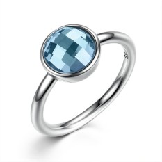 Bamoer PA7181 Populer Murni 925 Sterling Perak Cincin Puitis Tetesan Tersipu Malu Merah Muda Kristal Jari Cincin Perhiasan-Internasional