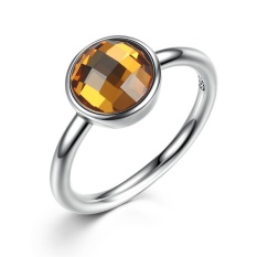 Bamoer PA7181 Populer Murni 925 Sterling Perak Cincin Puitis Tetesan Tersipu Malu Merah Muda Kristal Jari Cincin Perhiasan-Internasional