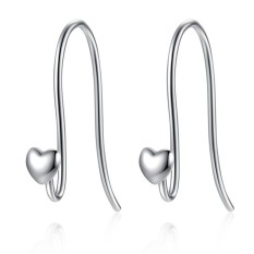 Bamoer PAS468 925 Sterling Perak Jantung Merek Klasik Anting-Anting Perhiasan untuk Wanita Runcing Perhiasan Femme Brincos-Internasional