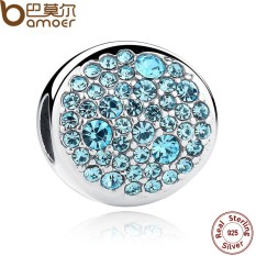 Bamoer SCC009 Baru Musim Semi Koleksi 925 Sterling Perak Langit Biru Pesona Sesuai Gelang & Kalung DIY Hadiah Grosir-Internasional