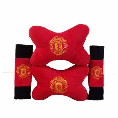 Bantal Mobil 2 in 1 / Bantal Leher / Car Set 2in1 - Manchester United / MU